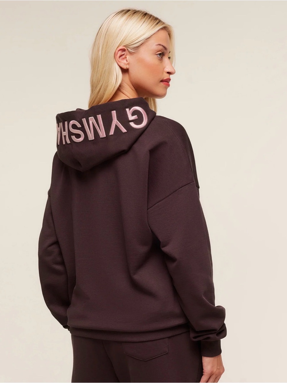 Gymshark Embroidered Cherry Purple Full-Zip Hoodie Jacket S